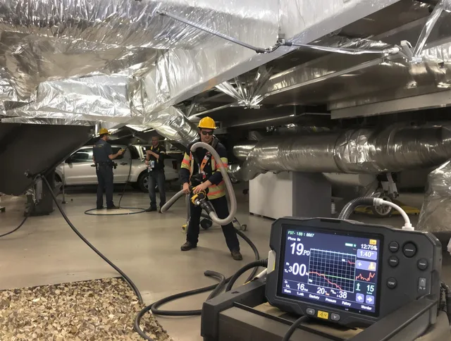 Professional negative pressure duct cleaning by Holliston Air Duct Cleaning in Holliston