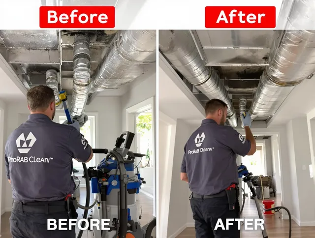 Holliston Air Duct Cleaning expert performing thorough residential duct cleaning in a Holliston home